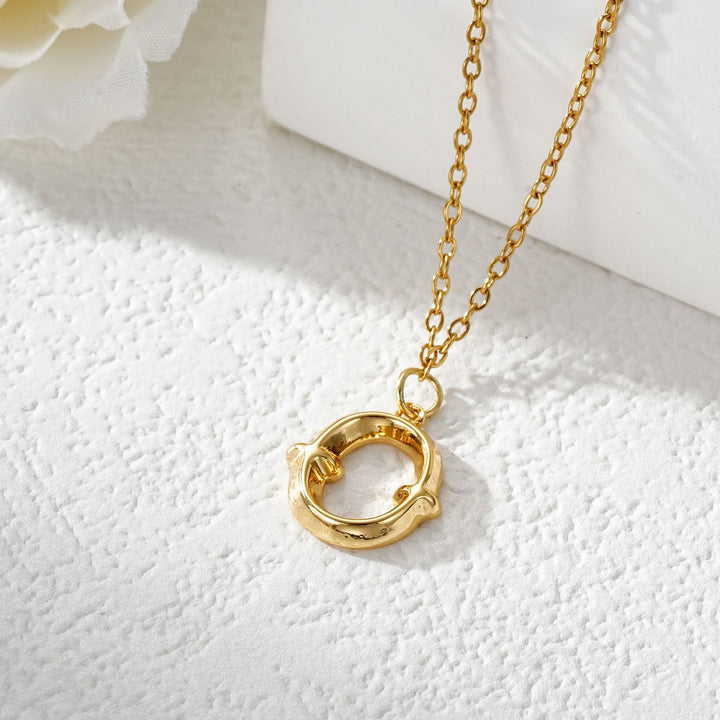 Elegante collana da donna con ciondolo a forma di lettera in oro e argento - D'oro - O - image 16