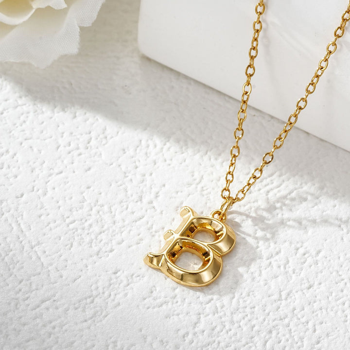 Elegante collana da donna con ciondolo a forma di lettera in oro e argento - D'oro - B - image 3