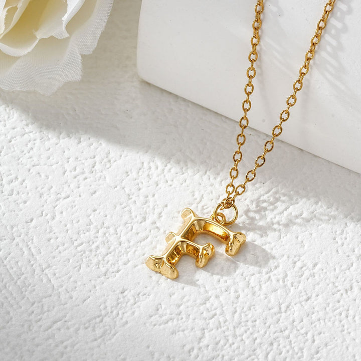 Elegante collana da donna con ciondolo a forma di lettera in oro e argento - D'oro - F - image 7