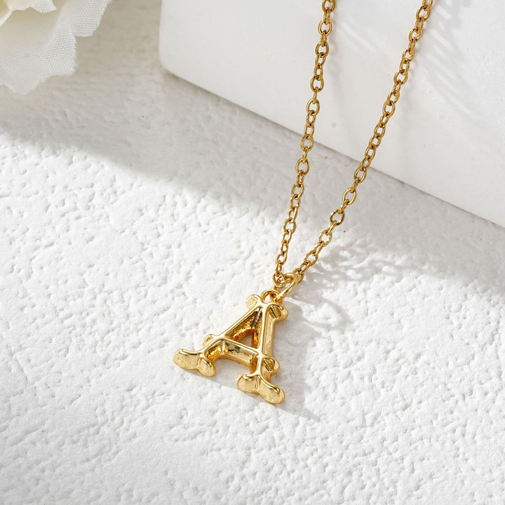 Elegante collana da donna con ciondolo a forma di lettera in oro e argento - D'oro - A - image 2
