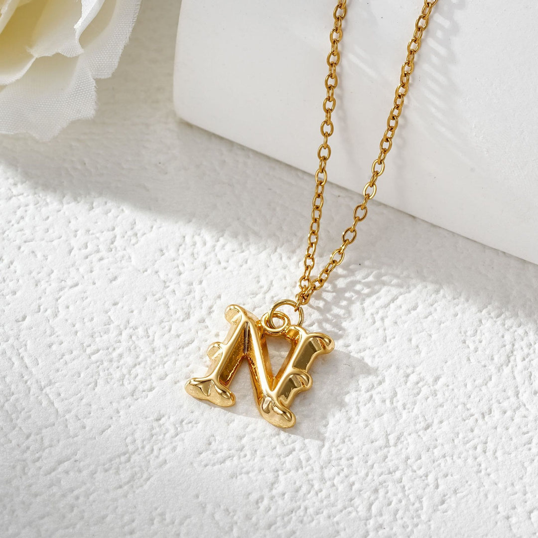 Elegante collana da donna con ciondolo a forma di lettera in oro e argento - D'oro - N - image 15