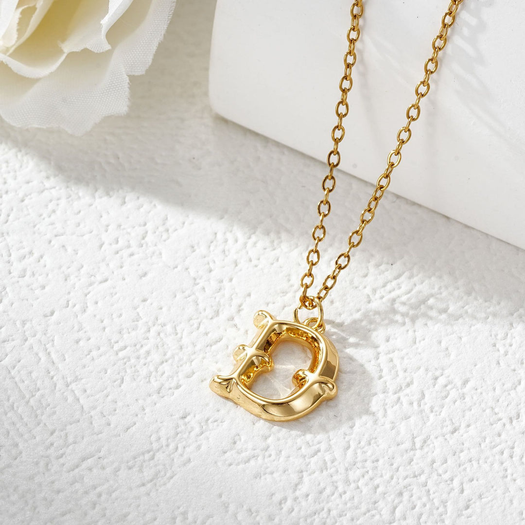 Elegante collana da donna con ciondolo a forma di lettera in oro e argento - D'oro - D - image 5