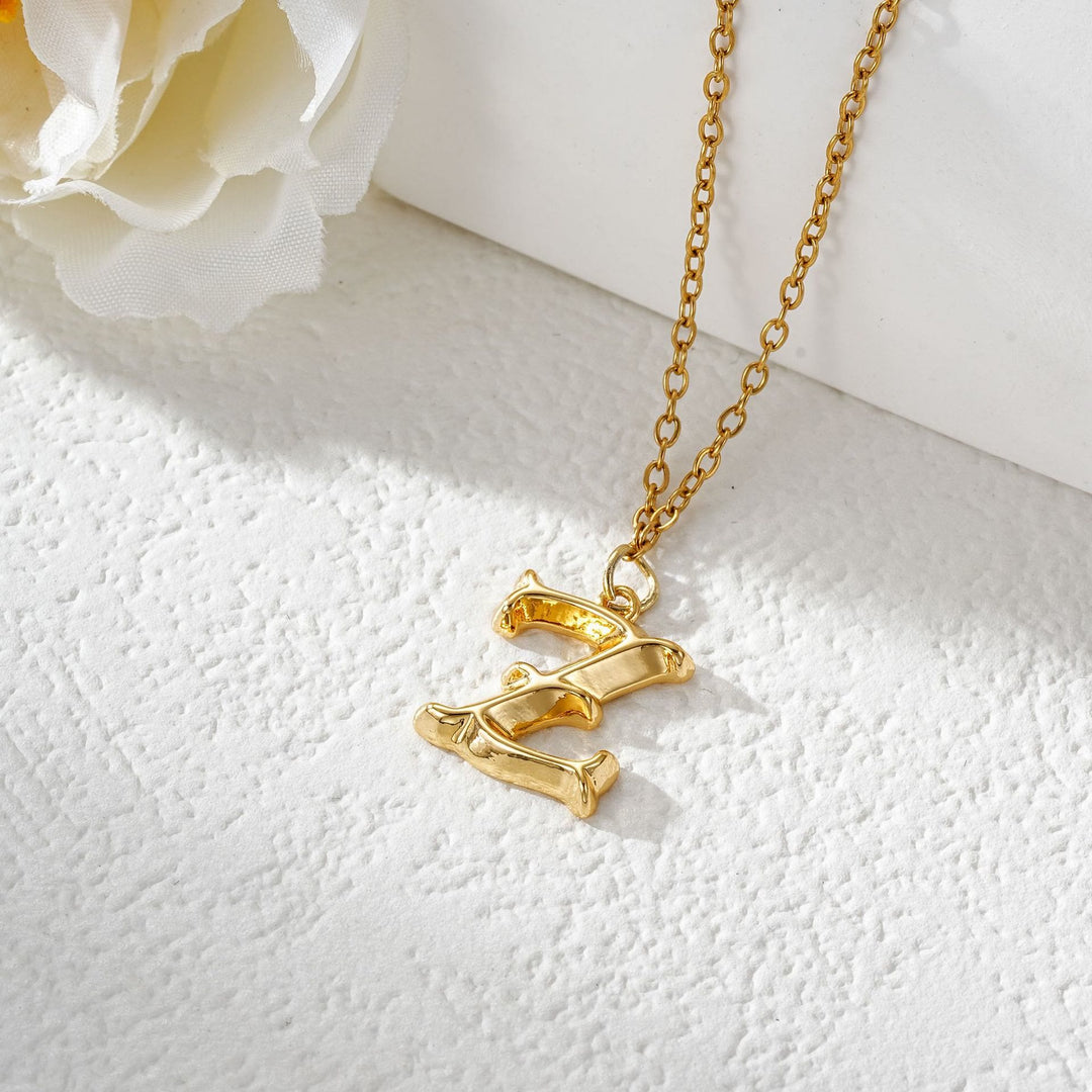 Elegante collana da donna con ciondolo a forma di lettera in oro e argento - D'oro - Z - image 27