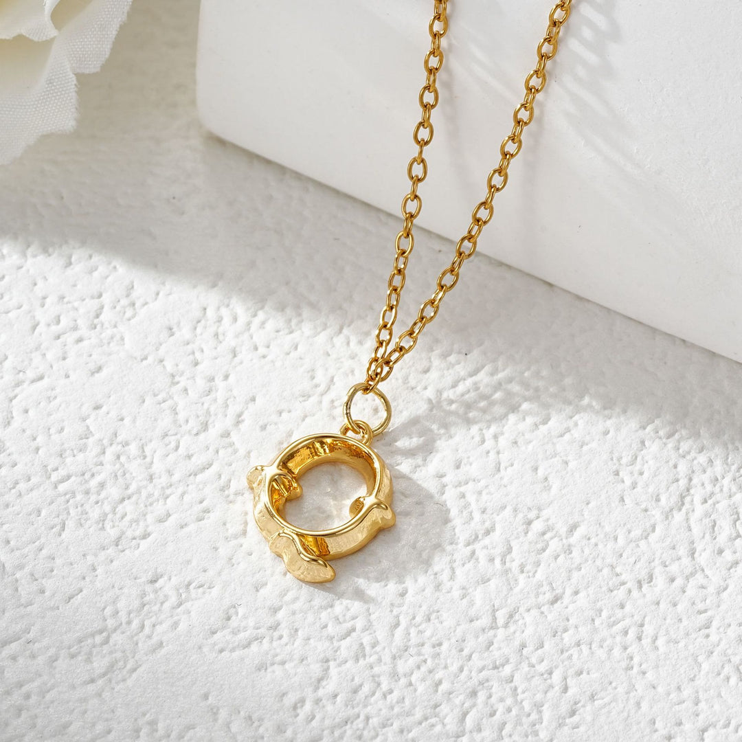 Elegante collana da donna con ciondolo a forma di lettera in oro e argento - D'oro - Q - image 18