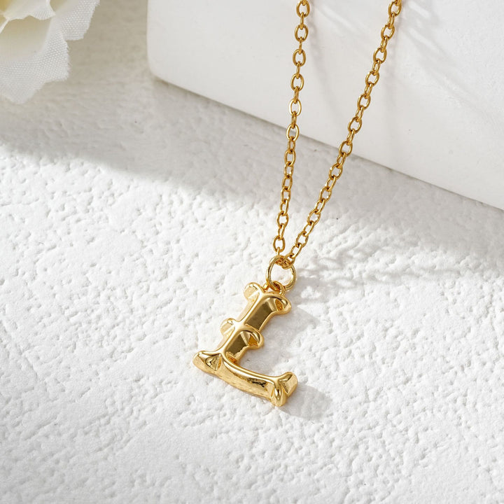 Elegante collana da donna con ciondolo a forma di lettera in oro e argento - D'oro - L - image 13