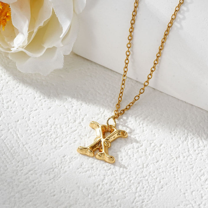 Elegante collana da donna con ciondolo a forma di lettera in oro e argento - D'oro - X - image 25