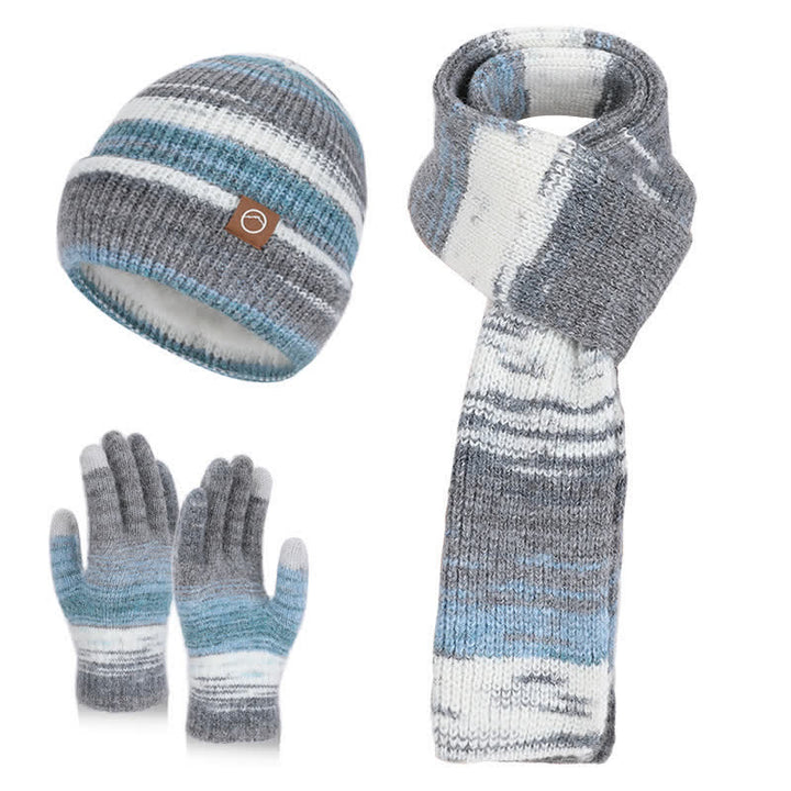 Set di 3 cappelli, sciarpe e guanti a righe neutre multicolori - Grigio - Regolabile (21 5/8"-23 5/8") - image 15