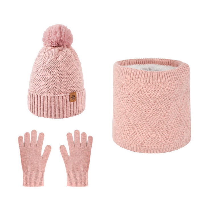 Set di 3 guanti e scaldacollo con motivo intrecciato - Rosa - Regolabile (21 1/4"-22 7/8") - image 16