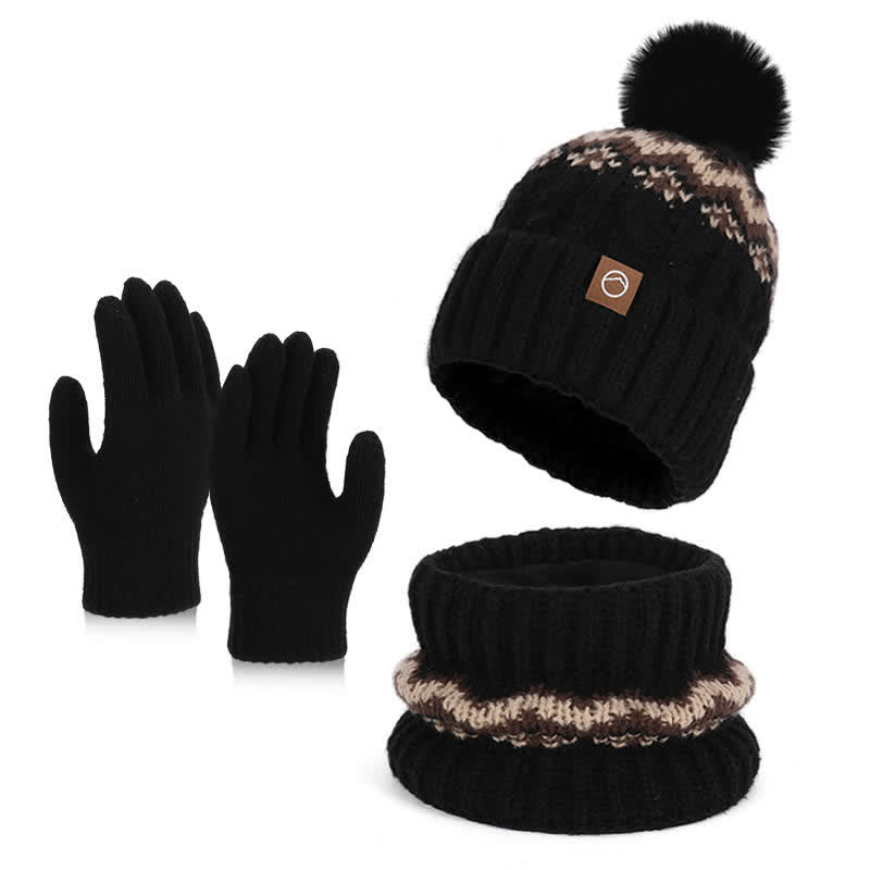 Set di 3 guanti scaldacollo in stile minimalista - Nero - Regolabile (21 1/4"-22 7/8") - image 14