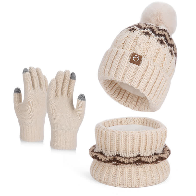 Set di 3 guanti scaldacollo in stile minimalista - Beige - Regolabile (21 1/4"-22 7/8") - image 12