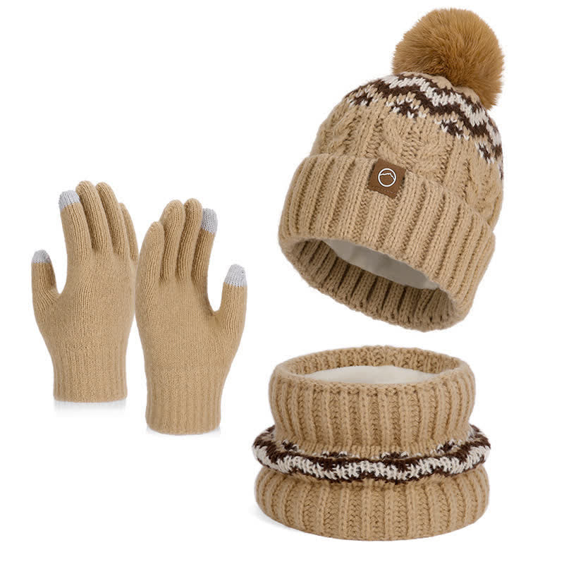 Set di 3 guanti scaldacollo in stile minimalista - Cachi scuro - Regolabile (21 1/4"-22 7/8") - image 0