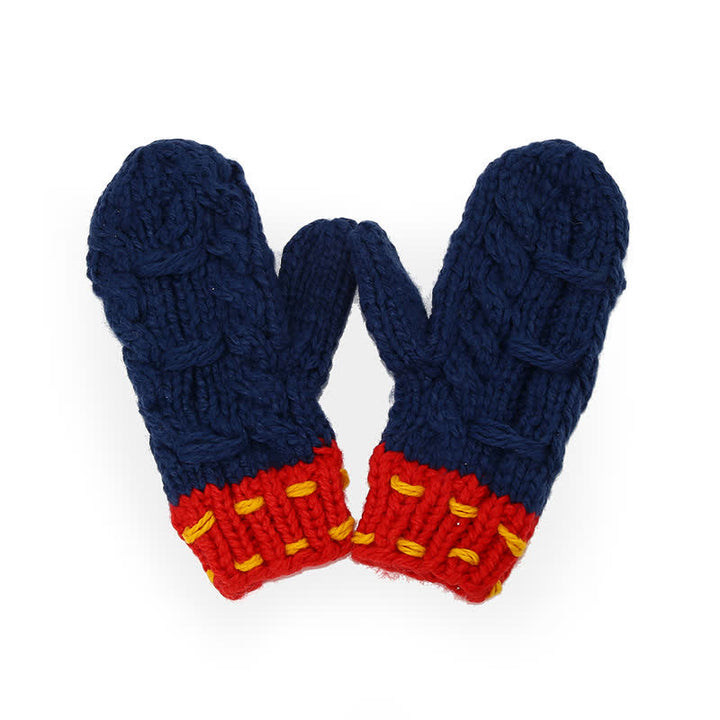 Set di 3 cappelli, sciarpe e guanti con design alla moda e blocchi di colore - image 2