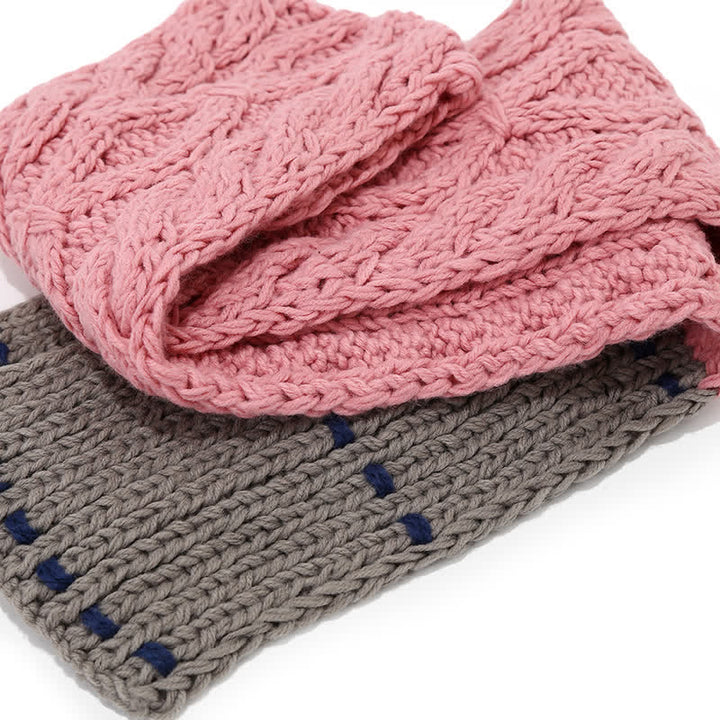 Set di 3 cappelli, sciarpe e guanti con design alla moda e blocchi di colore - image 8