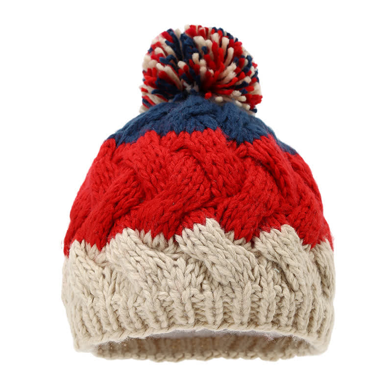 Set di 3 cappelli, sciarpe, guanti e pompon con design a torsione - image 1