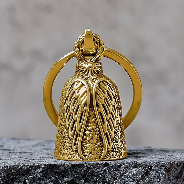 Portachiavi con campanello per motocicletta a forma di ali d'angelo vintage - D'oro - Portachiavi - image 4