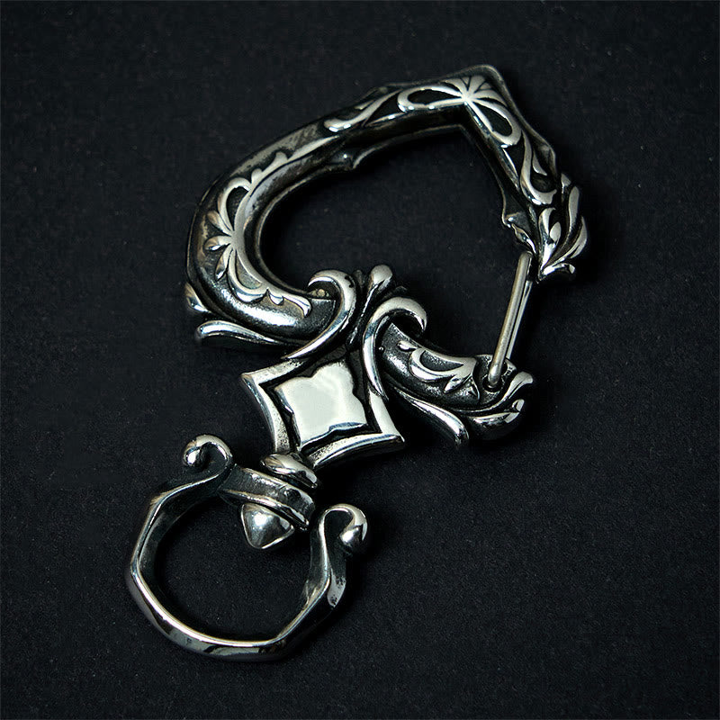 Portachiavi vintage girevole a forma di cuore in metallo lucido - Portachiavi - image 0