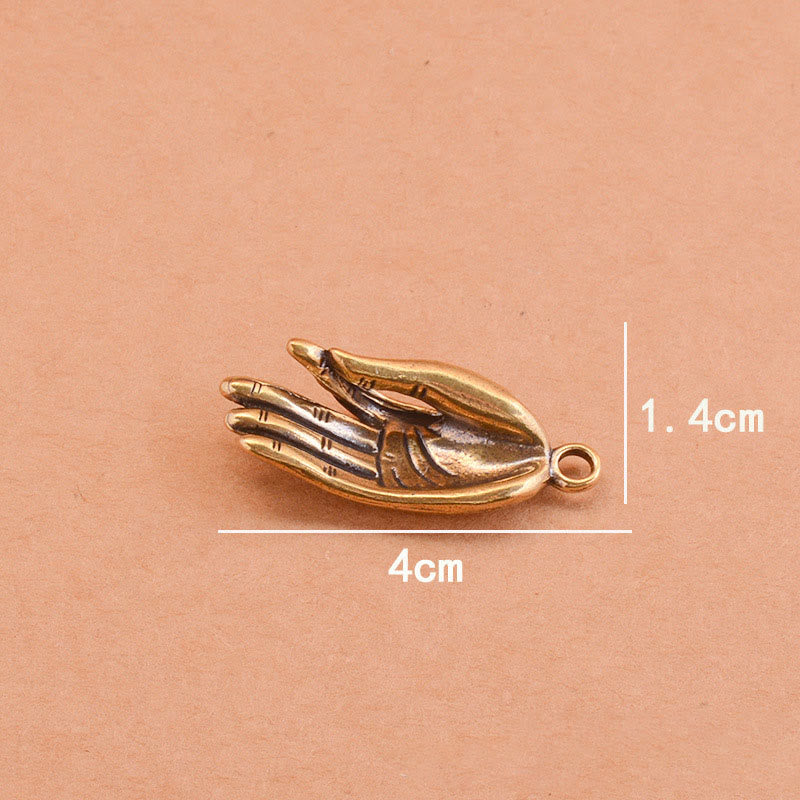 Coltello pieghevole da esterno con manico colorato e collana con mano di Buddha in cristallo bianco - image 6