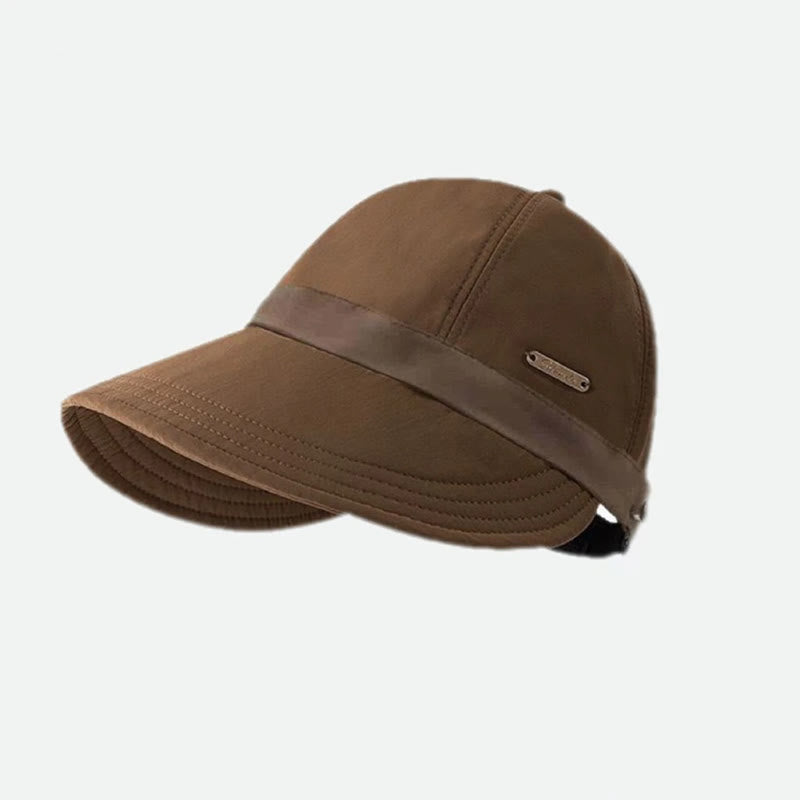 Cappello da pescatore da donna con tesa larga regolabile e motivo a blocchi di colore - Caffè - Regolabile (circa 21 1/4"-23 5/8") - image 3