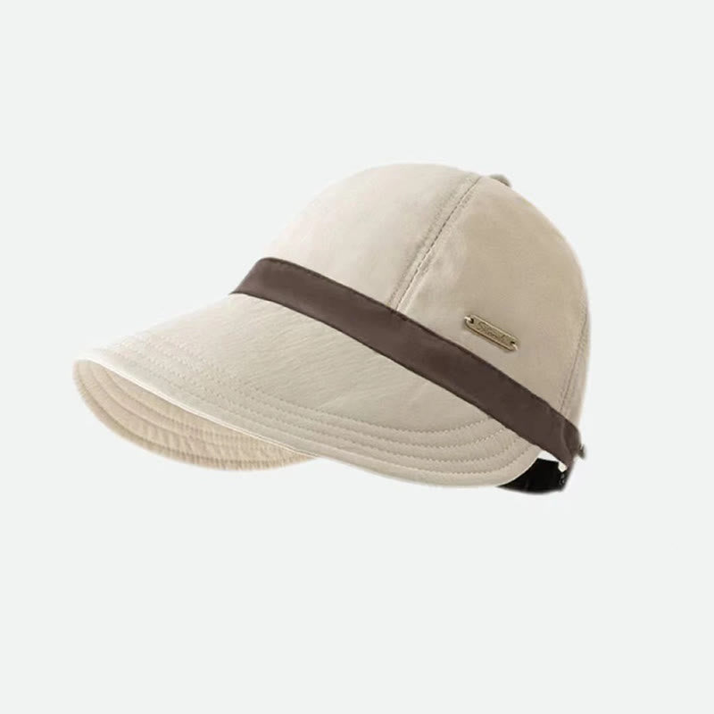Cappello da pescatore da donna con tesa larga regolabile e motivo a blocchi di colore - Beige - Regolabile (circa 21 1/4"-23 5/8") - image 2