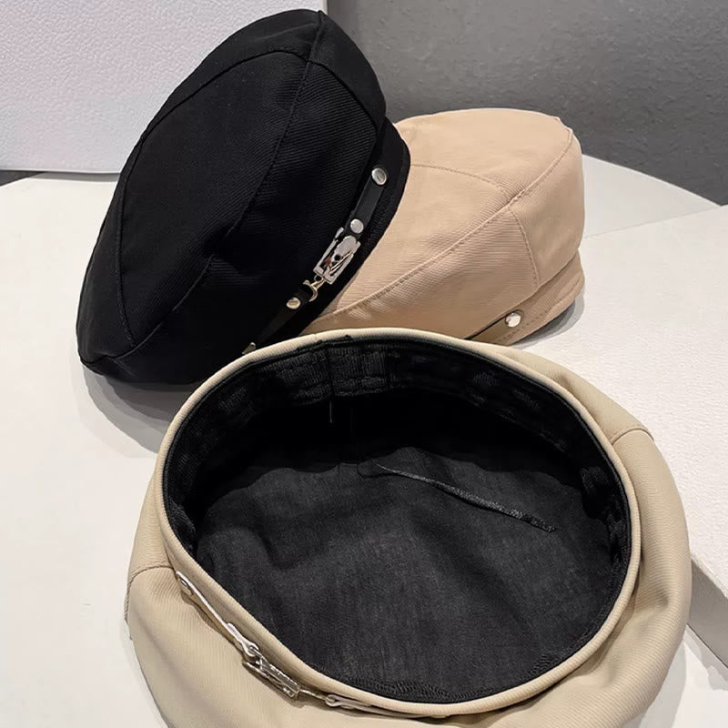 Cappello basco da donna con fibbia in metallo semplice alla moda invernale - image 2