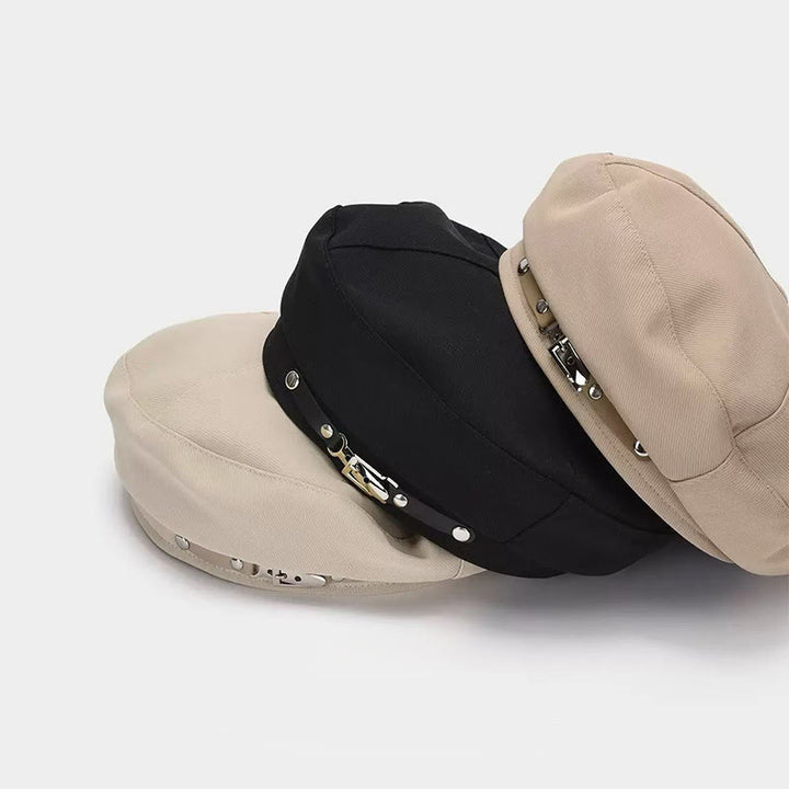 Cappello basco da donna con fibbia in metallo semplice alla moda invernale - image 1