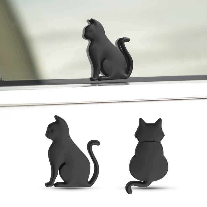 Adesivo decorativo in metallo per auto con simpatico gatto - image 0