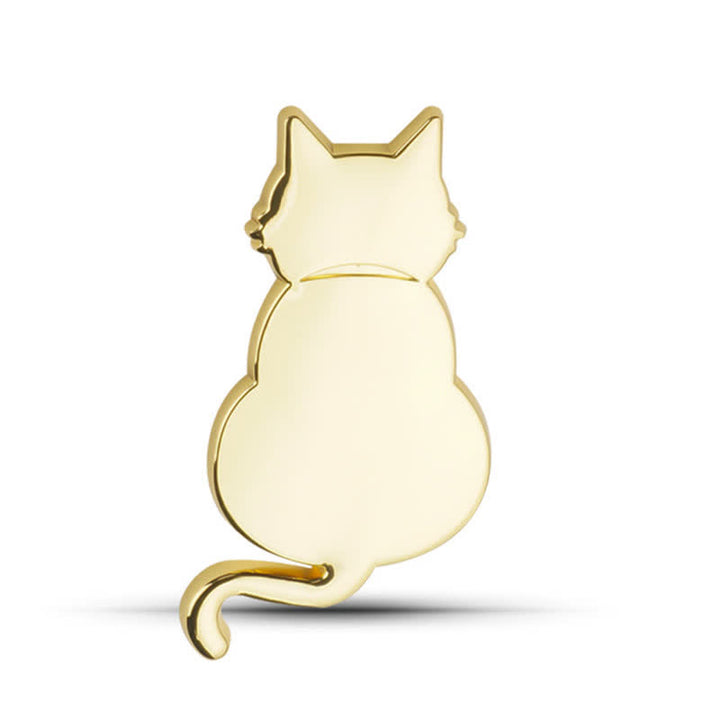 Adesivo decorativo in metallo per auto con simpatico gatto - Oro - Gatto con vista posteriore - image 15