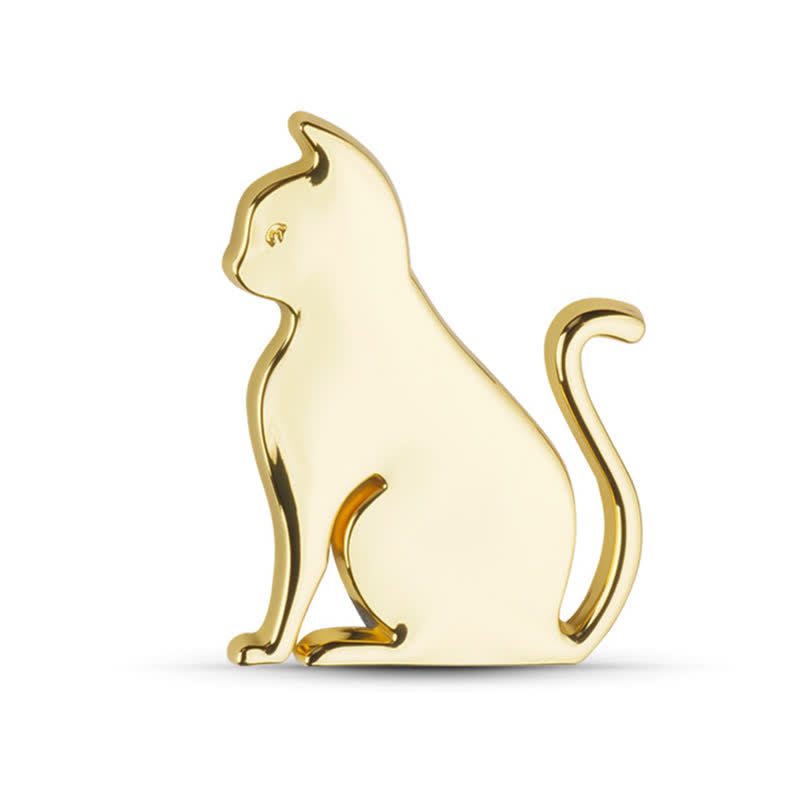Adesivo decorativo in metallo per auto con simpatico gatto - Oro - Gatto seduto - image 14