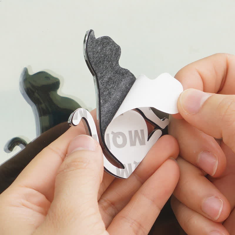 Adesivo decorativo in metallo per auto con simpatico gatto - image 2