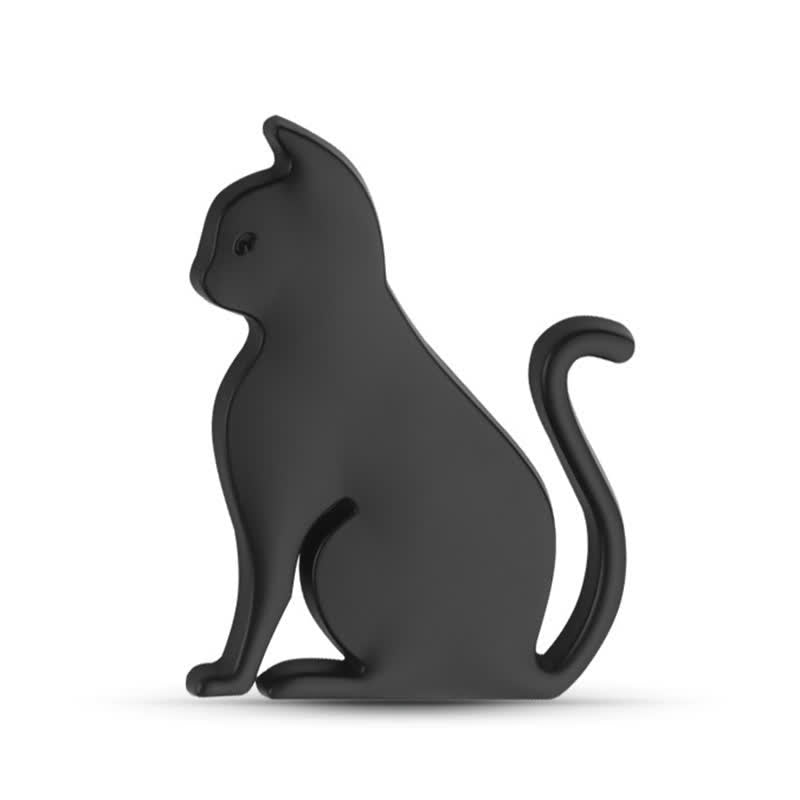 Adesivo decorativo in metallo per auto con simpatico gatto - Nero - Gatto seduto - image 1
