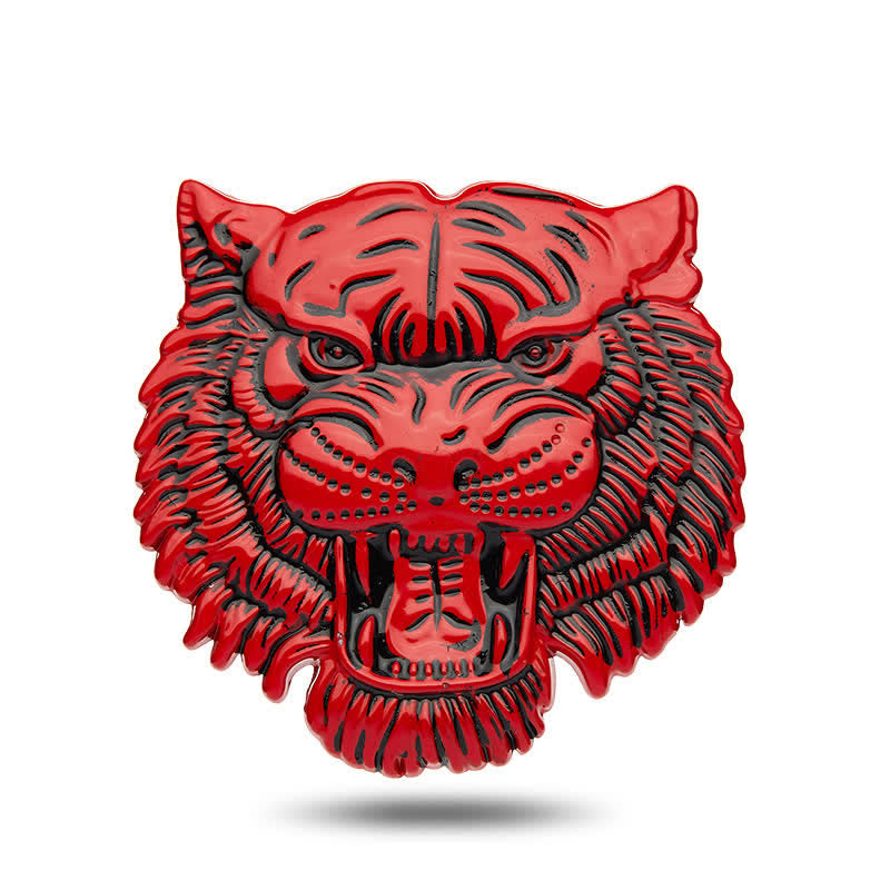 Adesivo per auto in metallo con testa di tigre dominante - Rosso - image 1