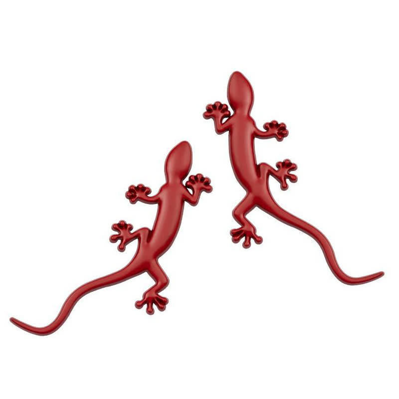 1 paio di adesivi in metallo a forma di geco per auto - Rosso - image 7