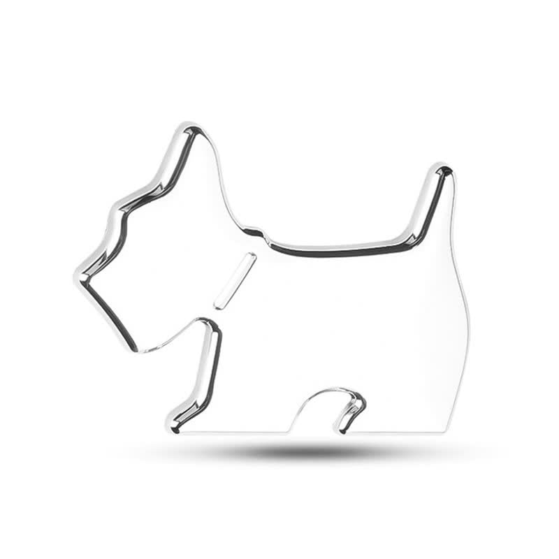 Adesivo per auto in metallo con simpatico cane per gli amanti degli animali - Argento - image 1