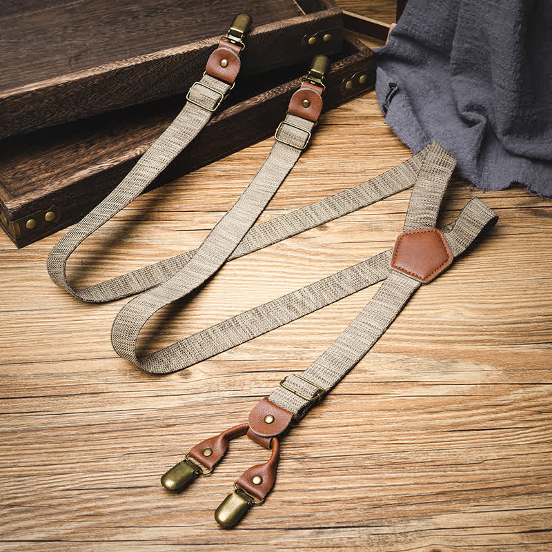 Bretelle elastiche casual nostalgiche color cachi scuro - image 1