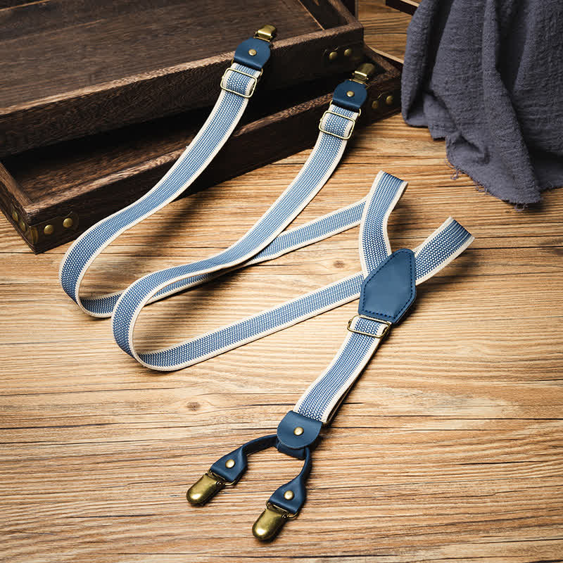 Eleganti bretelle elastiche a Y color azzurro cielo - image 1