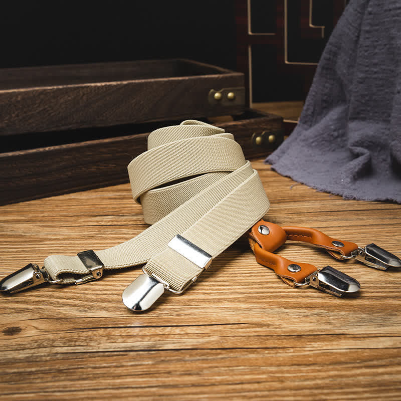 Bretelle elastiche a Y color cachi chiaro per testimone di nozze - image 2