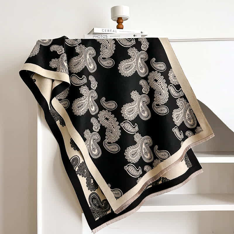 Sciarpa calda double face con motivo Paisley intricato - image 4