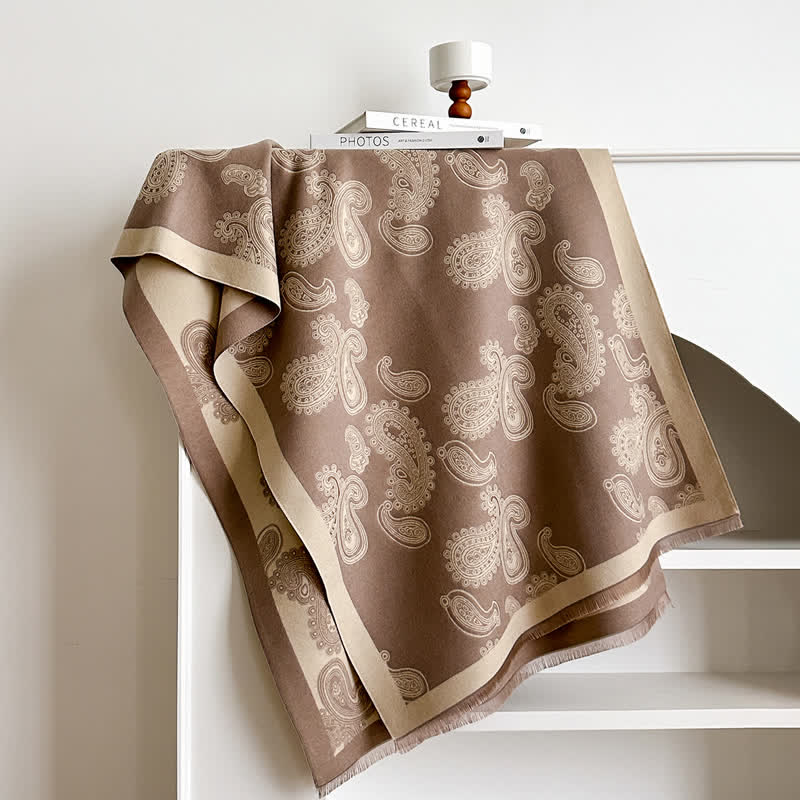 Sciarpa calda double face con motivo Paisley intricato - image 7