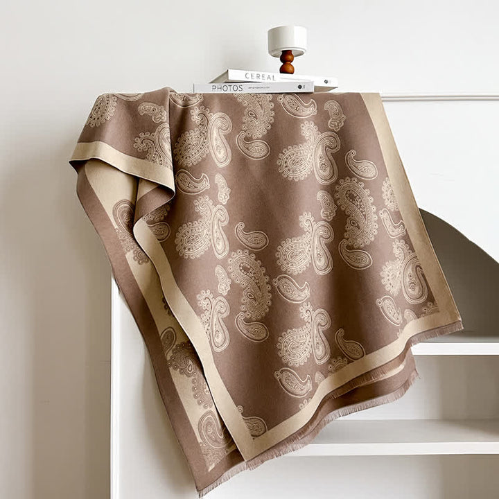 Sciarpa calda double face con motivo Paisley intricato - image 7