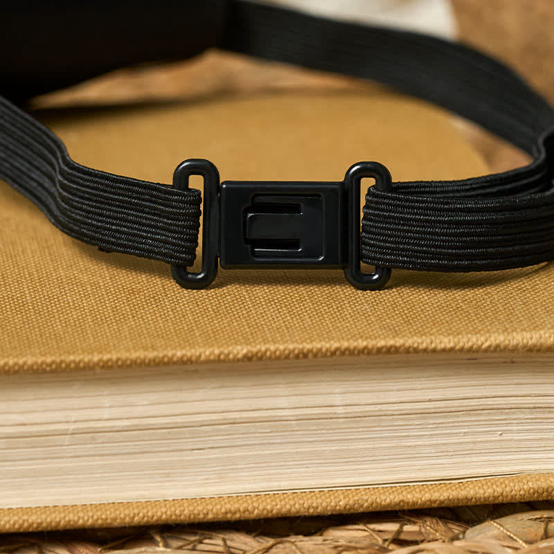 Cravatta creativa a forma di fiocco con strass pied de poule nero - image 3