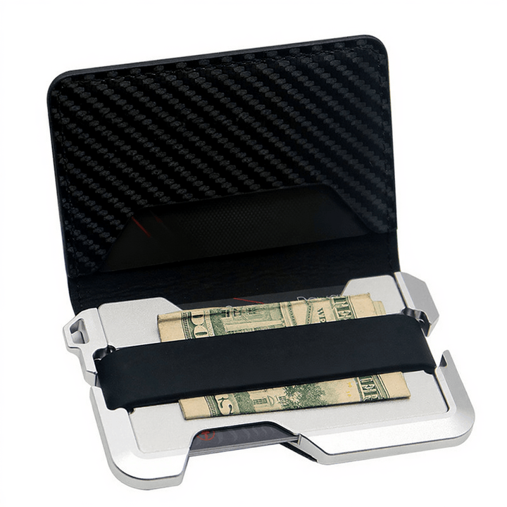 Portafoglio tattico pieghevole in fibra di carbonio con funzione di schermatura RFID - Argento - image 6