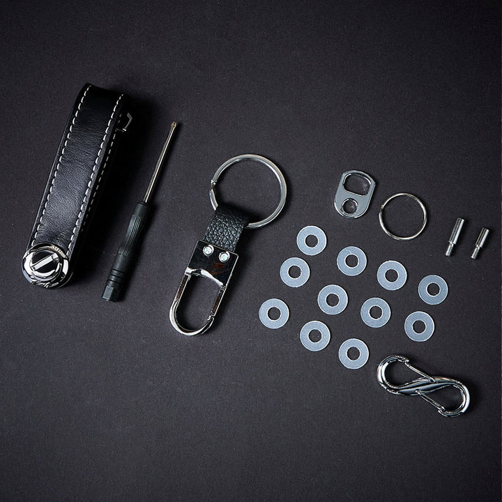 Organizer per chiavi in pelle antifurto portatile di grande capacità - Nero - image 5