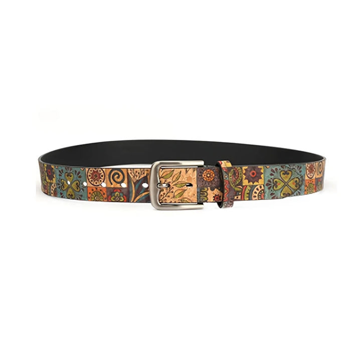 Cintura in pelle con motivo in stile bohémien da donna - image 0