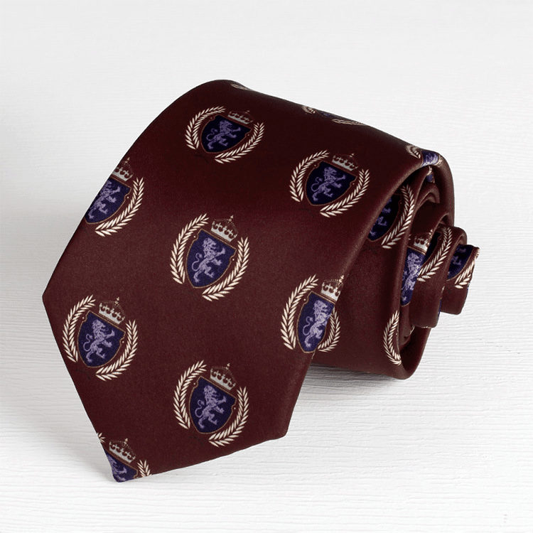 Cravatta da uomo con motivo vintage anacardi e fiori - Marrone - image 2