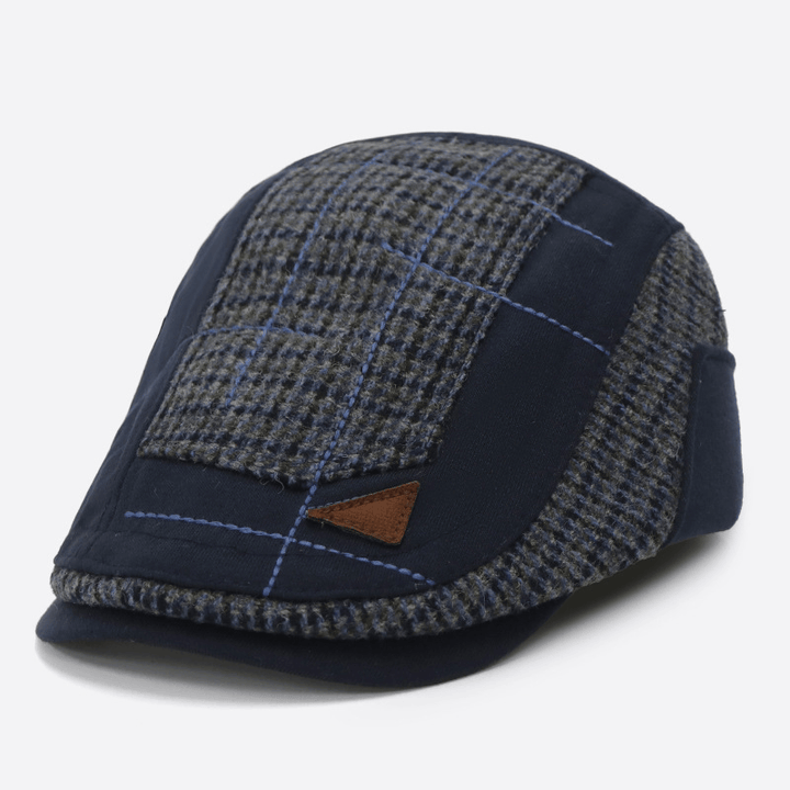 Cappello basco invernale da uomo con cuciture artistiche vintage - Blu - Regolabile (21 5/8"-22 7/8") - image 0