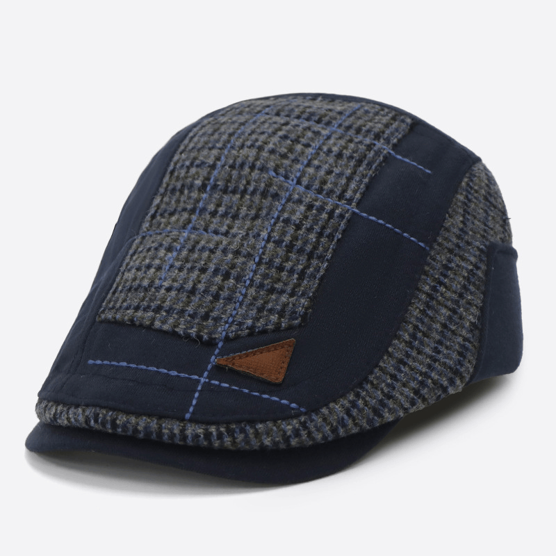 Cappello basco invernale da uomo con cuciture artistiche vintage - Blu - Regolabile (21 5/8"-22 7/8") - image 0