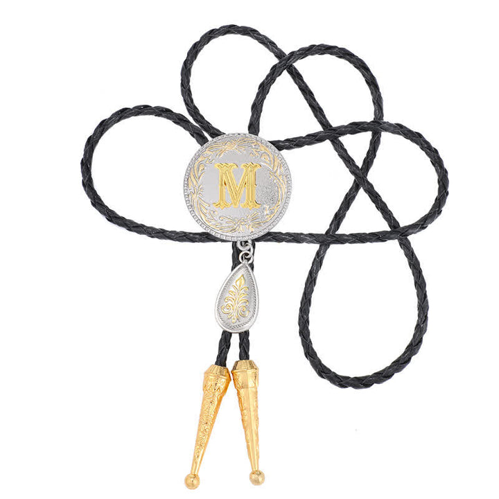 Cravatta Bolo con iniziale dalla A alla Z e ciondolo a forma di lacrima - image 27