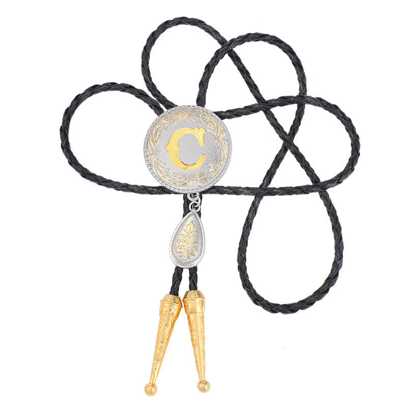 Cravatta Bolo con iniziale dalla A alla Z e ciondolo a forma di lacrima - image 7