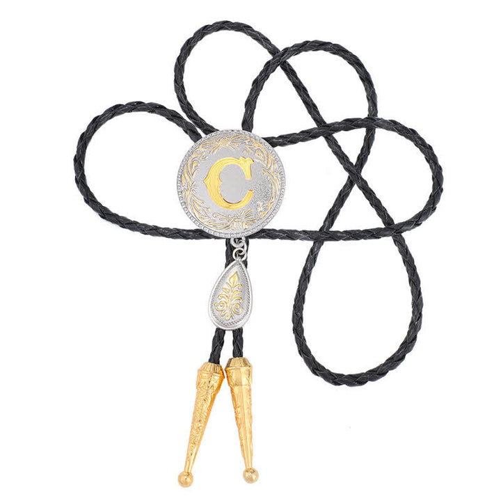 Cravatta Bolo con iniziale dalla A alla Z e ciondolo a forma di lacrima - image 7