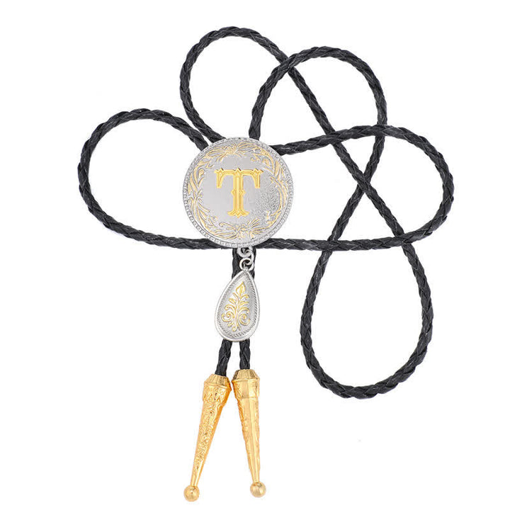 Cravatta Bolo con iniziale dalla A alla Z e ciondolo a forma di lacrima - image 39